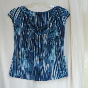 NIC+ZOE drape neck cap sleeve top